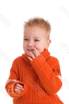 Cute boy a little shy Cute boy a little shy