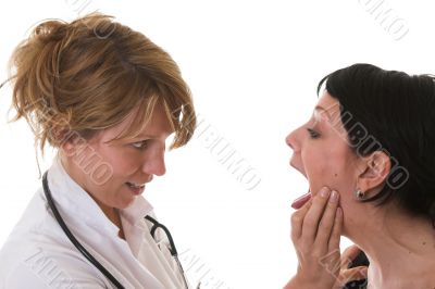 Female doctor checking out her patient