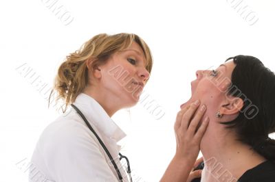 Checking her patient