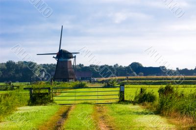 dutch windmill landscape