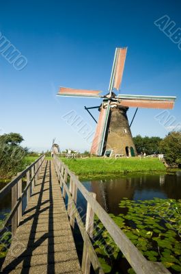 beautiful dutch windmill landscape