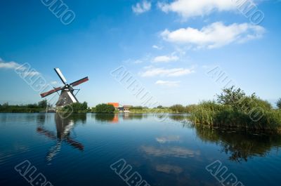 beautiful dutch windmill landscape