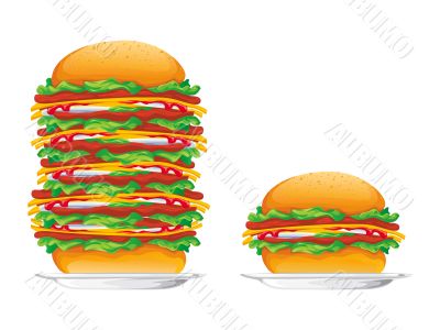 hamburgers rasterized vector illustration