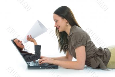 business woman and laptop