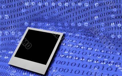 photo against binary code