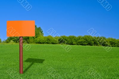 orange sign post