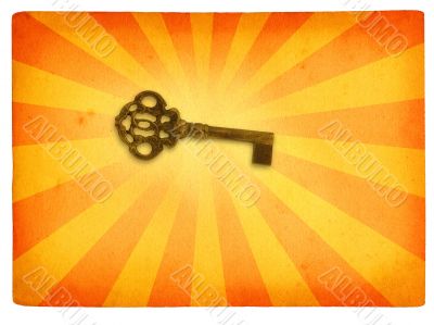 retro background and key motive