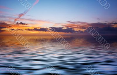 abstract ocean and sunset background