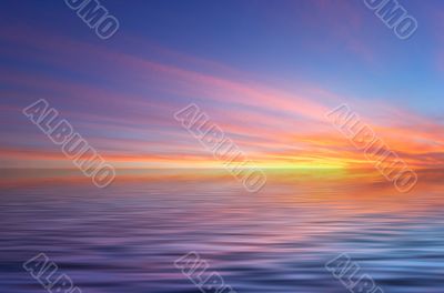 abstract ocean and sunset background