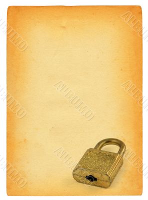 old paper page and padlock