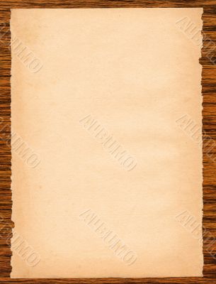 paper page on wood
