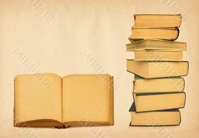 antique books on grunge background