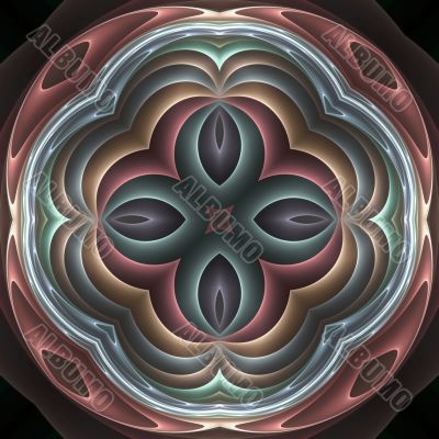 3d pastel fractal mandala