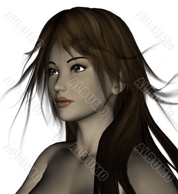 3d rendered brunette beauty 3d rendered brunette beauty