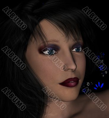 brunette with dramatic makeup brunette with dramatic makeup