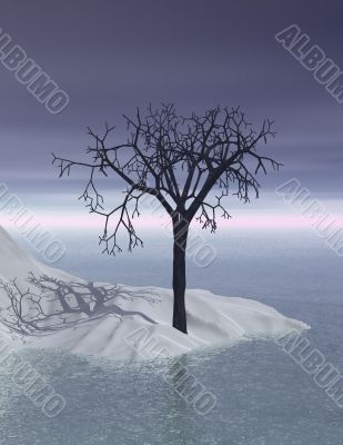 3d Scandinavian winter twilight