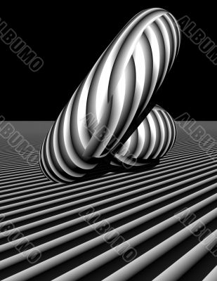 3d abstract stripe play