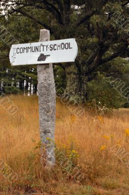 community school sign