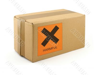 cardboard box with harmful content
