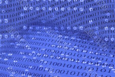 abstact background with circuit board and binary code