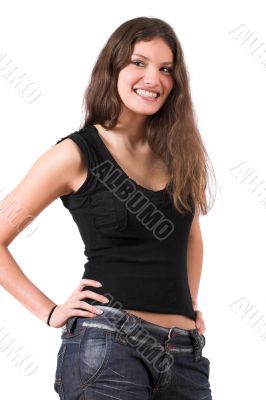 Beautiful smiling broadly