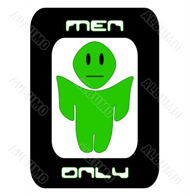 Men Only Alien Sign