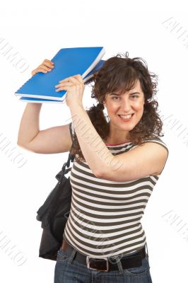 Student woman with backpack