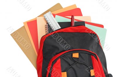 Backpack with school material