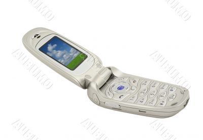 mobile phone with wallpaper