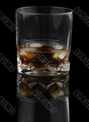 whisky with cola on the rocks