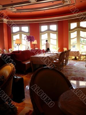 Formal Waiter in Elegant Dining Room