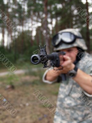 Soldier with rifle