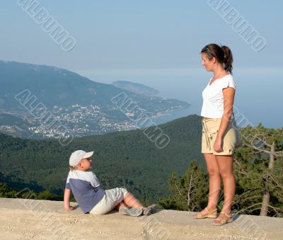 Family on a mountain Family on a mountain