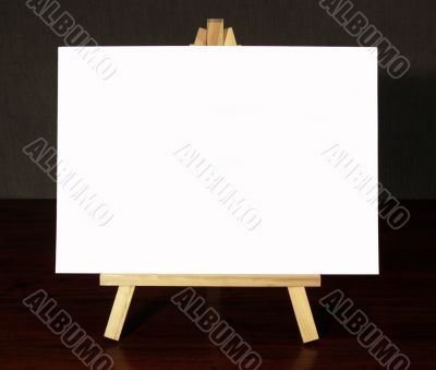 Wood Easel With White Canvas