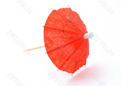 red asian cocktail umbrella