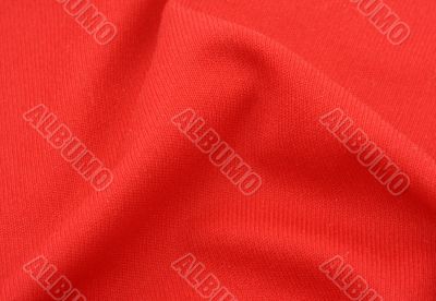 red cotton fabric with crease