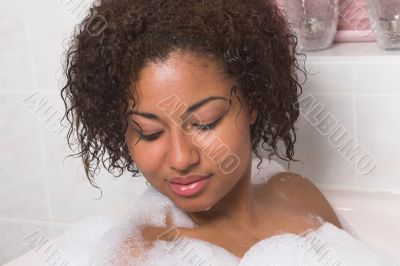 Woman enjoying her bath