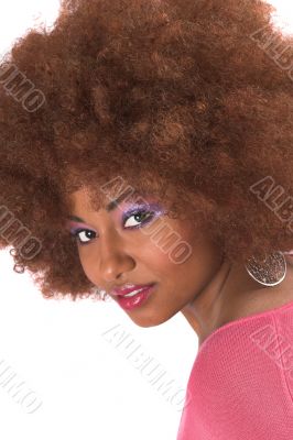 Gorgeous black woman with afro hair