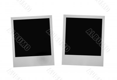 two photo frames on white
