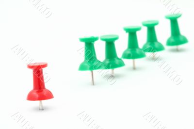 metaphor of group leader - pushpins