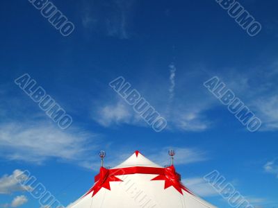 Big top circus and blue sky
