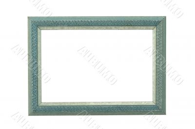 turquoise ornamented wooden frame