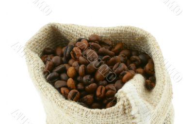 coffee in burlap sack