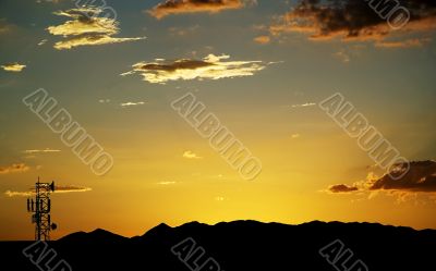 Communications Tower Sunset Communications Tower Sunset