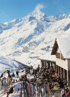 Cottage in Winter Mountain