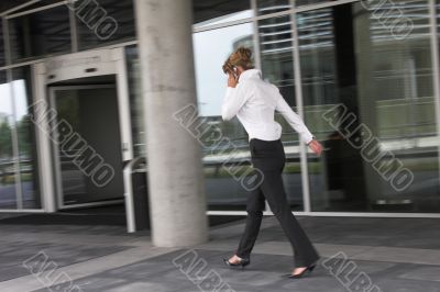 Businesswoman in a hurry