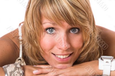 Pretty blond smiling