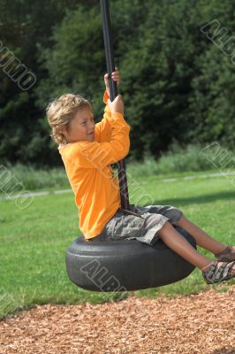 Swinging at the playground