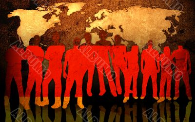 team and world map background team and world map background