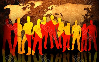 team and world map background team and world map background